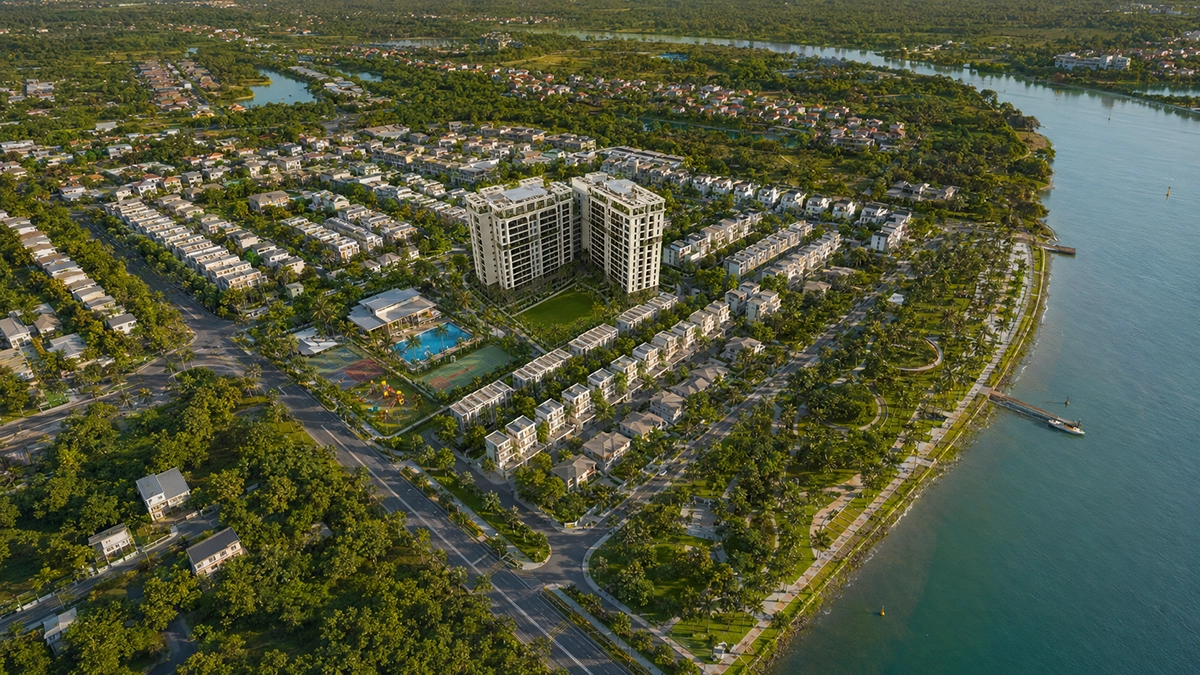 Phối cảnh Tropic Tower trong khu đô thị Tropic Riverside Phối cảnh Tropic Tower nằm tại trung tâm khu đô thị ven sông Tropic Riverside ở phường Long Trường, TP.HCM